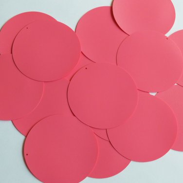 Round Sequin 50mm Bubblegum Pink Opaque Vinyl Loose Couture Paillettes