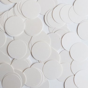 Round Sequin 24mm Cream Vanilla Opaque Satin Pearl Loose Couture Paillettes