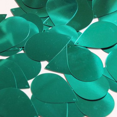 Teardrop Sequin 1.5" Emerald Green Metallic Loose Couture Paillettes
