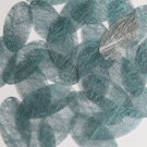 Oval Sequin 1.5" Aqua Blue Silky Fiber Strand Fabric Loose Couture Paillettes
