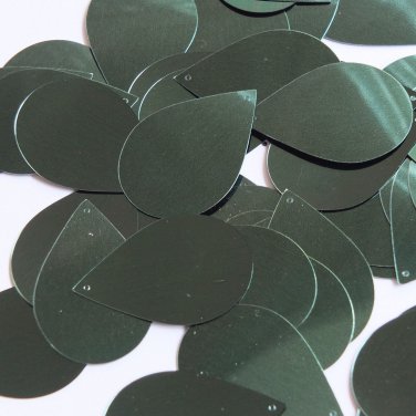 Teardrop Sequin 1.5" Pine Green Metallic Loose Couture Paillettes