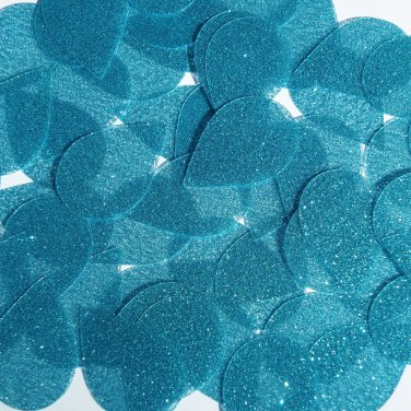 Teardrop Sequin 1.5" Turquoise Blue Metallic Sparkle Glitter Texture Paillettes