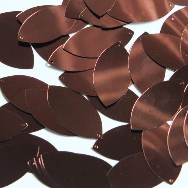 Navette Leaf Sequin 1.5" Chocolate Brown Metallic Loose Couture Paillettes