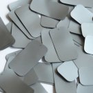Rectangle Sequin 1.5" x .75" Silver Gray Metallic Opaque Vinyl Couture Paillette
