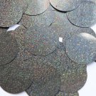 Round Sequin 40mm Black Metallic Embossed Texture Loose Couture Paillettes