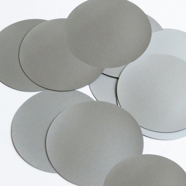 Round Sequin Paillette 70mm No Hole Silver Gray Metallic Opaque Vinyl Paillette
