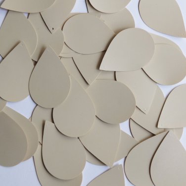 Teardrop Sequin 1.5" Beige Tan Opaque Vinyl Loose Couture Paillettes