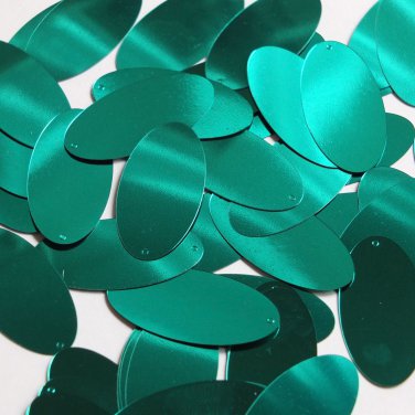 Oval Sequin 1.5" Emerald Green Metallic Loose Couture Paillettes