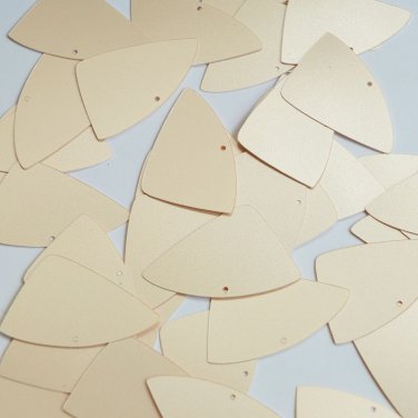 Fishscale Fin Sequin 1.5" Champagne Ivory Beige Opaque Satin Pearl Paillettes
