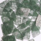 Fishscale Fin Sequin 1.5" Green Silky Fiber Strand Fabric Couture Paillettes