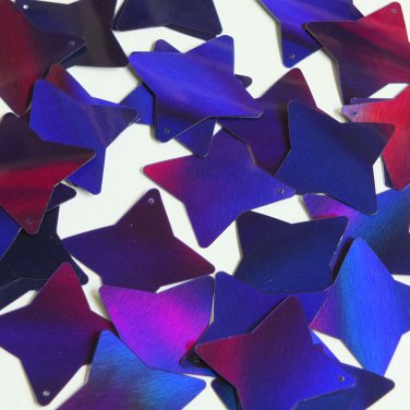 Star 4 Point Sequin 1.5" Deep Purple Lazersheen Reflective Metallic Paillettes