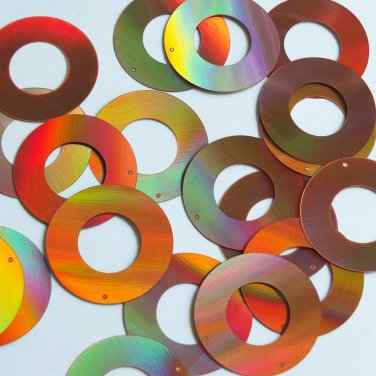 Donut Ring Sequin 1.5" Copper Lazersheen Reflective Metallic Couture Paillettes
