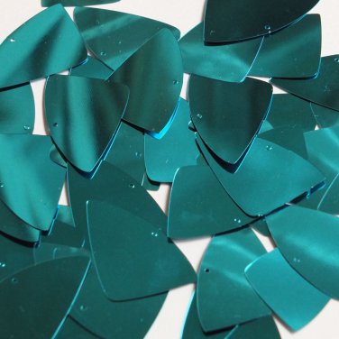 Fishscale Fin Sequin 1.5" Rich Teal Green Metallic Loose Couture Paillettes