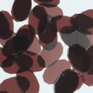 Facet Gem Oval Sequin 1.25" Brown Transparent Glossy Matte Reversible Paillettes