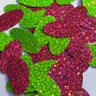 Oval Sequin 1.5" Lime Hot Pink Fluorescent Reversible Hologram Glitter Sparkle