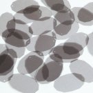 Facet Gem Oval Sequin 1.25" Gray Transparent Glossy Matte Reversible Paillettes