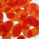 Facet Gem Oval Sequin 1.25" Orange Transparent Glossy See-Thru Couture Paillette