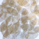 Navette Leaf Sequin 1.5" Gold Silky Fiber Strand Fabric Loose Couture Paillettes