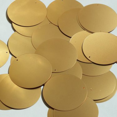 Round Sequin 40mm Gold Matte Satin Metallic Loose Couture Paillettes