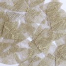 Fishscale Fin Sequin 1.5" Gold Silky Fiber Strand Fabric Loose Couture Paillette