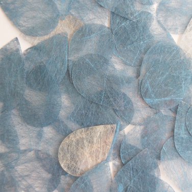 Teardrop Sequin 1.5" Sky Blue Silky Fiber Strand Fabric Loose Couture Paillettes
