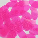 Oval Sequin 1.5" Hot Pink Neon Transparent Hologram Glitter Sparkle  Paillettes