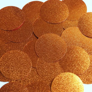 Round Sequin 40mm Copper Orange Metallic Embossed Texture Couture Paillettes