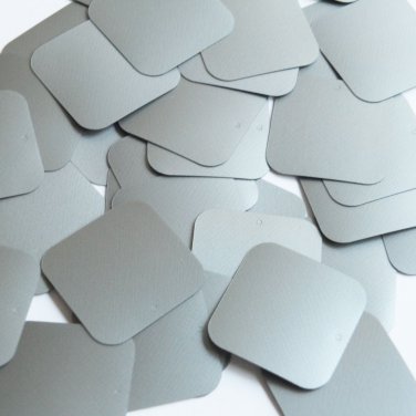 Square Sequin 30mm Silver Gray Metallic Opaque Vinyl Loose Couture Paillettes