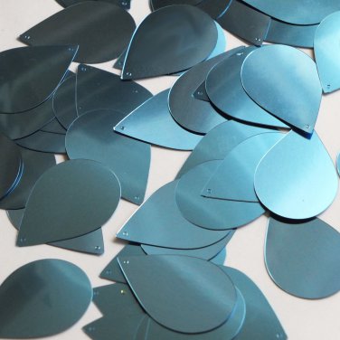 Teardrop Sequin 1.5" Light Blue Metallic Loose Couture Paillettes