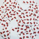 Fishscale Fin Sequin 1.5" Red Ladybugs Ladybirds on White Opaque Loose Paillette