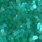 6mm Round Sequins Emerald Green Semi Frost Rainbow Loose Paillettes. Made in USA