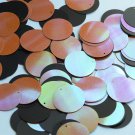 Round Sequin 24mm Orange Matte Black Rainbow Iris and Matte Reversible Paillette