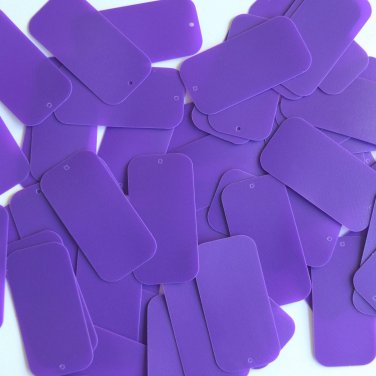 Rectangle Sequin 1.5" x .75" Purple Opaque Vinyl Loose Couture Paillettes
