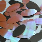 Oval Sequin 1.5" Orange Matte Black Rainbow Iris and Matte Reversible Paillettes