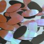 Oval Sequin 1.5" Orange Matte Black Rainbow Iris and Matte Reversible Paillettes