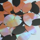 Navette Leaf Sequin 1.5" Orange Matte Black Rainbow Iris Matte Reversible