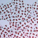 Teardrop Sequin 1.5" Red Ladybugs Ladybirds on White Opaque Couture Paillettes