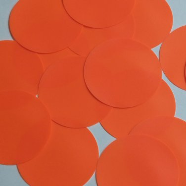 Round Sequin 60mm Orange Blaze Opaque Fluorescent Vinyl Loose Couture Paillettes