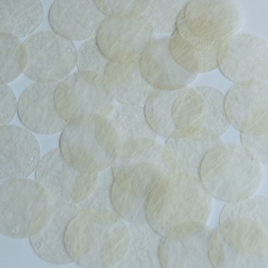 Round Sequin 24mm Cream White Silky Fiber Strand Fabric Loose Couture Paillettes