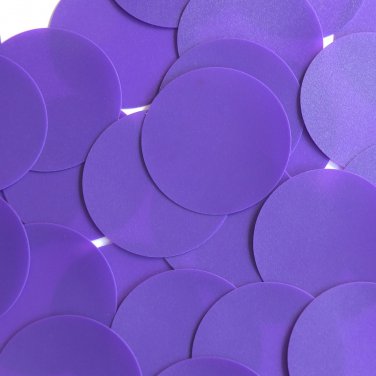 Round Sequin Paillette 50mm No Hole Purple Opaque Vinyl Loose Couture Paillette