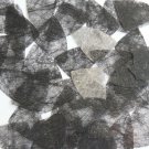 Fishscale Fin Sequin 1.5" Black Silky Fiber Strand Fabric Couture Paillettes