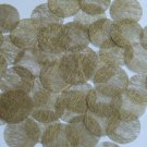 Round Sequin 24mm (1") Gold Silky Fiber Strand Fabric Loose Couture Paillettes