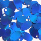 Large Hole Oval Sequin 1.25" Blue Lazersheen Reflective Metallic Loose Paillette