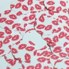 Round Sequin 30mm Red Kiss Lipstick Lips on White Opaque Loose Couture Paillette