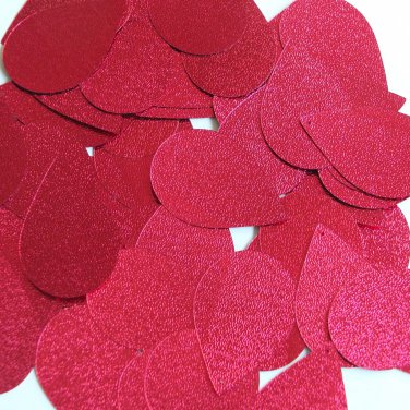 Teardrop Sequin 1.5" Berry Red Pink Metallic Embossed Texture Couture Paillettes