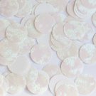 Round Sequin 20mm Center Hole White Iris Rainbow Emboss Swirl Texture Paillette