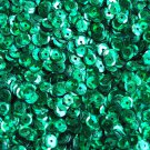 5mm Round Cup Sequins Green Prism Reflective Metallic Paillettes. Made in USA