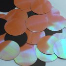 Round Sequin 40mm Orange Matte Black Rainbow Iris and Matte Reversible Paillette