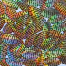 Sequin Navette Leaf 1.5" Black Gold Lazersheen Binary Tech Code Print Out