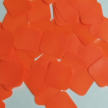 Square Diamond Sequin 1.5" Orange Blaze Opaque Fluorescent Vinyl Loose Paillette